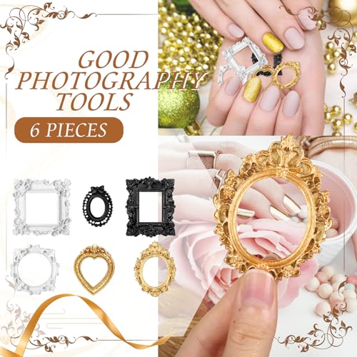 Remerry 12 Pcs Mini Frame, Vintage Resin Picture Antique DIY Manicure Jewelry Small Display Frames Photography Resin Photo...