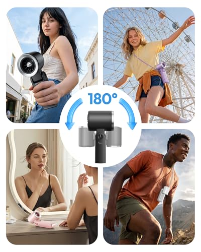 Gaiatop Portable Handheld Turbo Fan, 21 Hrs Cooling, 180° Foldable 4-in-1 Hand Held Fans, 6-Speed (1-100) Personal Mini Ha...