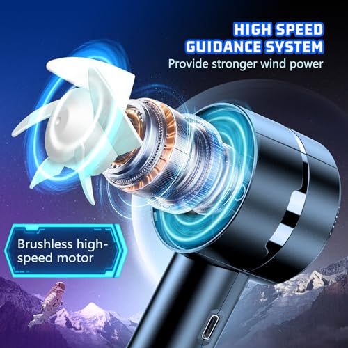 AaoLin 2pcs Portable Handheld Turbo Fan with 7000rpm High-Speed Motor USB Rechargeable Cooling Personal Fan 4-Speed, 4-16H...