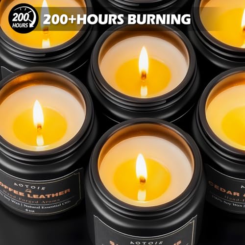 Mens Scented Candle Gift Set, 9 Pack Candles for Men, 36 oz Soy Candle, 200+ Hours Burn Time, Aromatherapy Gifts for Men, ...