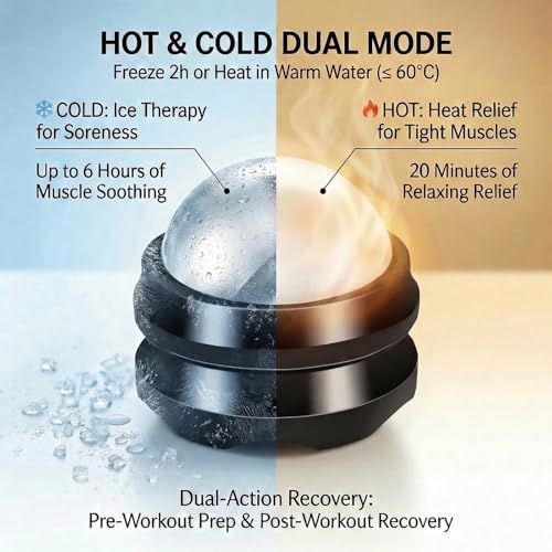 Acreditch Massage Ice Roller Ball - Roller for Muscles Deep Tissue - Stays Cold for 6 Hours, Plantar Fasciitis Roller, Spo...