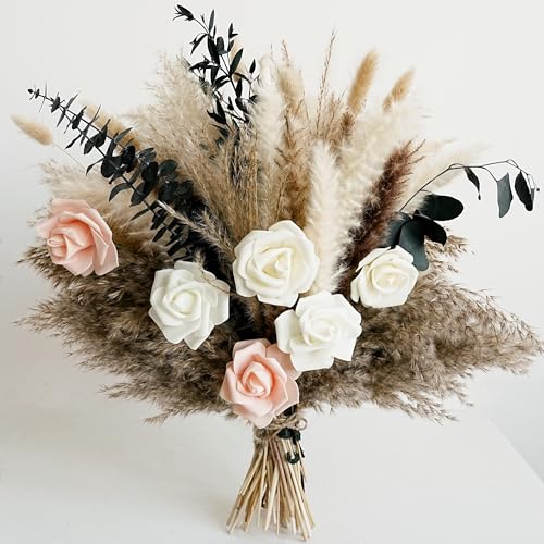 Dried Flower Bouquet | Pampas Grass Decor | Floral Arrangements for Home & Wedding | Boho, Rustic, and Modern Decorations...