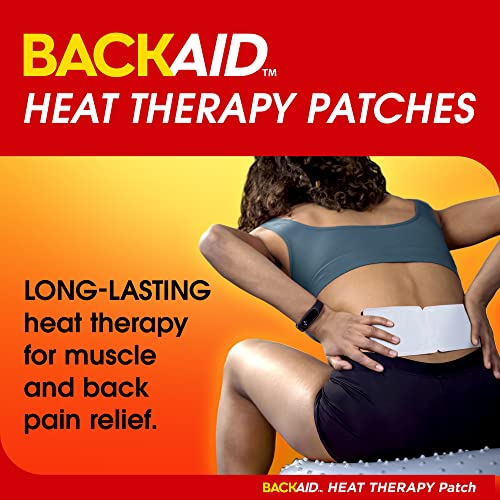 Backaid Heat Therapy Patch, Air-Activated Therapeutic Heat, Wide for Lower Back and Hip Pain Relief, 6 Count