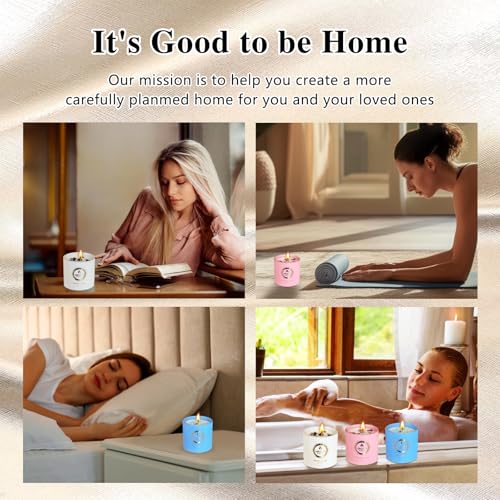 AROZEN 3 Pack Scented Candles Gift Set for Women – Lavender, Ocean, Rose Soy Candles with Crystals & Seashells, 70-Hour To...