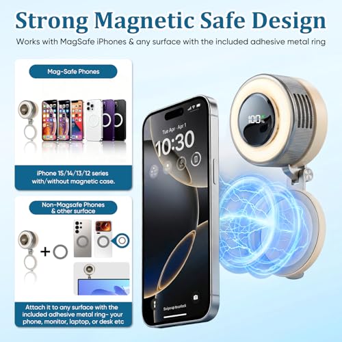 Portable Silent Mini Bladeless Electric Fan, 2026 New Mini Bladeless Fan Clip On,Small fan Clip on for Shirt & Waist,Adjus...