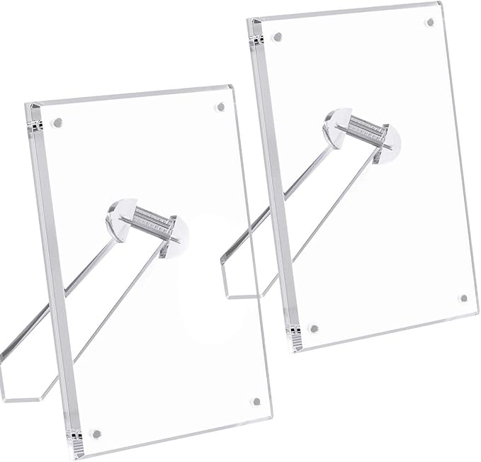 NIUBEE 4x6 Acrylic Picture Frame with Magnets - 2 Pack, Shatter-Resistant Floating Photo Frame for Tabletop, Modern Desk D...