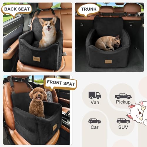 JOEJOY Dog Car Seats for Small Medium Dogs Under 35lbs, Dog Booster Seat with Detachable Washable Cover and Cushion, Memor...