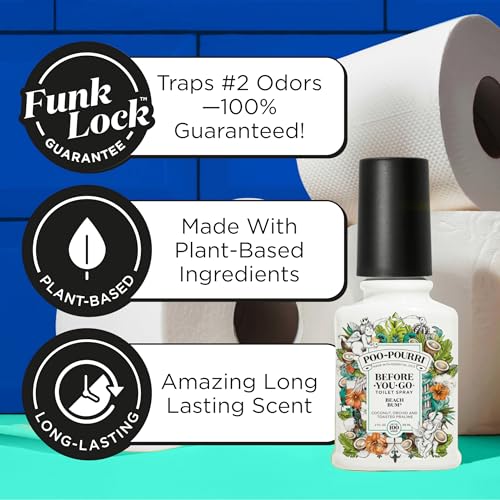 Poo-Pourri Before-You-Go Toilet Spray, Beach Bum, 2 Fl Oz, Up to 100 Uses, Bathroom Odor Deodorizer with Essential Oils fo...