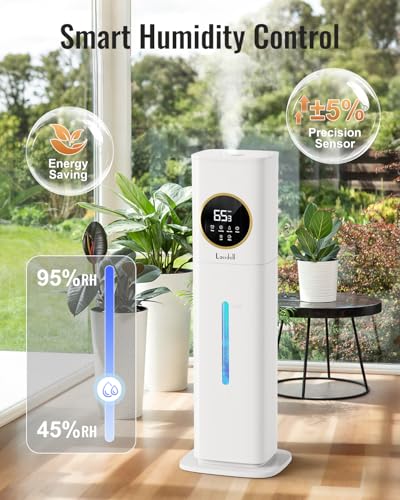 Humidifiers for Bedroom, 2.1Gal/8L Humidifier large room with Essential Oil Diffuser, Night Light, Top Fill Whole House Co...