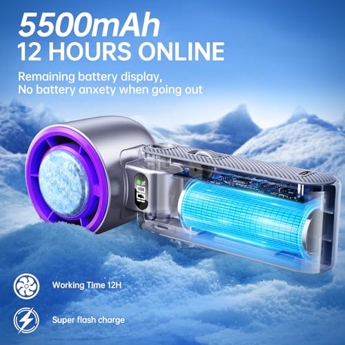 Coolhill Handheld Portable fan with Turbo Cooling - Hand Held Fan Rechargeable, 1-199 Speeds, Up to 12Hrs Battery Life, Po...
