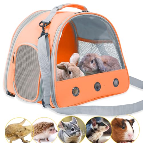Rabbit Travel Carrier,Lizards Carrier, Small Animal Travel Bag for Bunny Sugar Glider Hedgehog Rat Parrot Bird Guinea Pig,...
