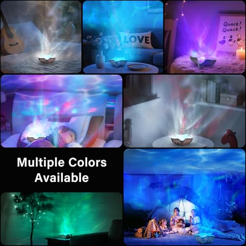 AmmToo Northern Lights Projector, Ocean Wave Shower Light Projector Light for Bathroom Classroom, Galaxy Night Light for K...
