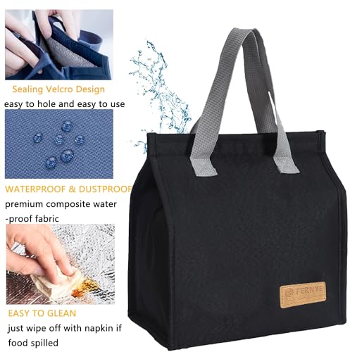 FERNYE Lunch Bag for Women/Men,Waterproof Reusable Portable Lunch Tote,Lunch Box Bag.Thermal Cooler Bag Ideal for Work/Par...