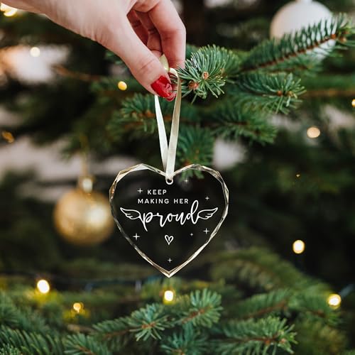 Memorial Gifts for Women - in Memory of Loved One Gift, Bereavement Gift - Remembrance Gifts - Keep Making Her Proud Ornam...