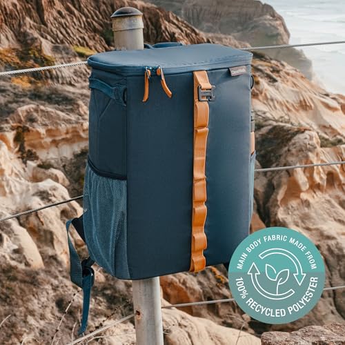 CleverMade Collapsible Backpack Cooler, 24 Can Insulated Backpack Cooler, Soft Sided Cooler Back Pack for Travel, Beach Co...