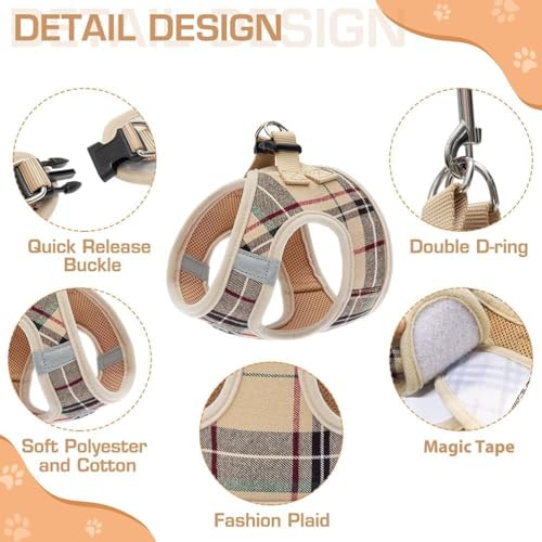 KOOLTAIL Dog Harness and Leash Set for Medium Large Dogs, Step in No Pull Soft Mesh Dog Harness Comfort Padded Pet Vest, A...