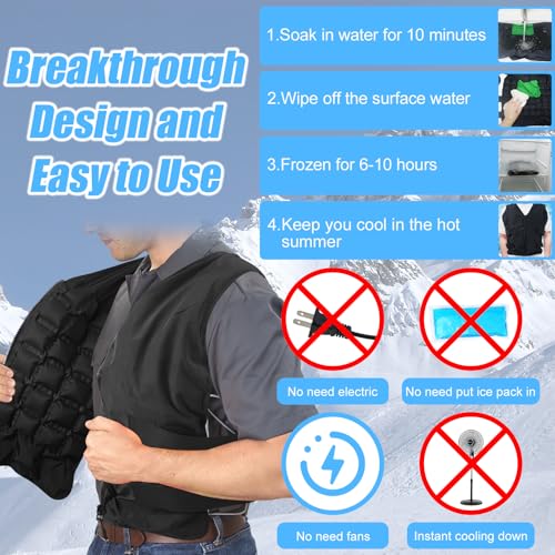 Cooling Vest with Ice Cells, Adjustable Unisex Cold Vest for Hot Weather, Reusable Cooling Gear for Outdoor Work