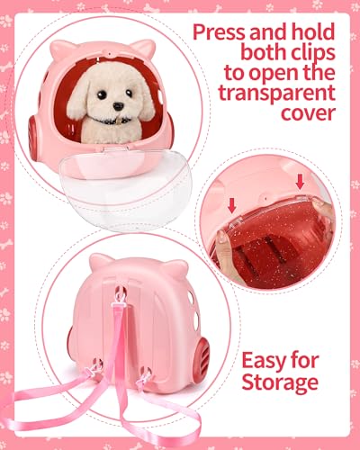 Eohemeral 23 Pcs Walking Dog Toy for Kids 3-5 5-7, Electronic Interactive Puppy with Carrier & Leash, Realistic Barking Wa...