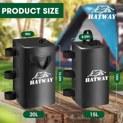 Hatway Canopy Weights,176 LBS Water Bag Set of 4 Leg Weights for Pop Up Canopy,Gazebo,Canopies,Tent-4 * 20L-Black