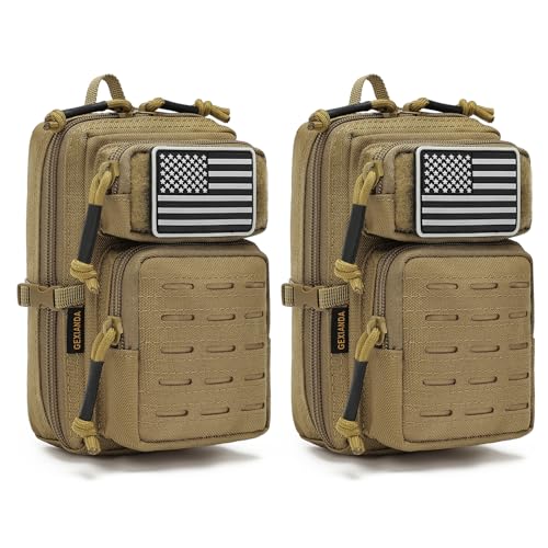 2 Pack Tactical Molle Utility Pouchs,Mini Belt Pouch EDC Pouch Tactical Phone Pouches Outdoor Admin Tool Pouch Medical EDC...