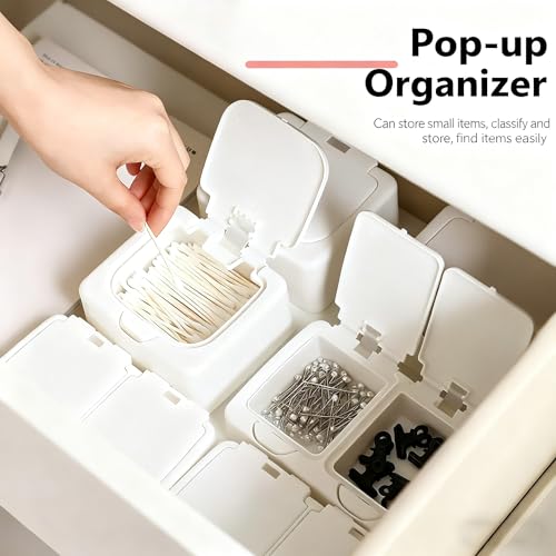 Pexylun Floss Pick Dispenser,Refillable Press Flip Floss Sticks Holder,Reusable Floss Pick Case For Cotton Swabs,Balls,Pad...