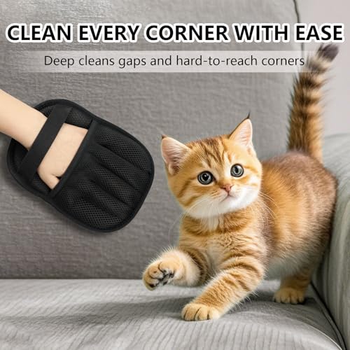 XXJXXJ Upgraded Pet Hair Removal Gloves for Cats & Dogs, Five-Finger Electrostatic Reusable Magic Brush for Effortless Pet...