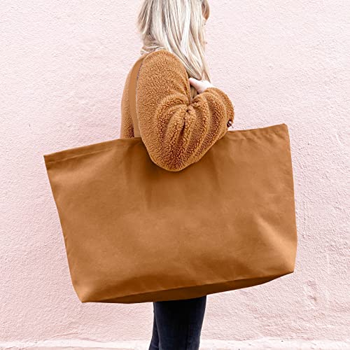 LLYLIU Large Canvas Tote Bag-Extra Big Shopping Beach Totes Bags Reusable Largest Grocery Plain Solid Bag 28"x8"x16"