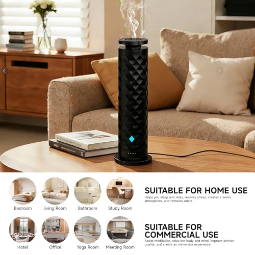 Waterless Scent Diffuser Starter Kit – Remote Control Cold Air Scent Diffuser Oil Machine with 5 Oils 1000 Sq Ft Coverage ...