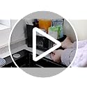 Sink Caddy & Kitchen Sink Organizer,Black Sponge Holder with High Scrub Brush Holder,Plastic Kitchen Countertop Organizer,...
