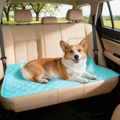 Vivifying Dog Cooling Mat, Ice Silk Pet Cooling Pad for Car Back Seat, Non-Slip Summer Cooling Mat for Dogs and Cats, Indo...