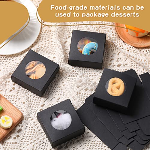 TaoBary 100 Pcs Soap Boxes for Homemade, 3 x 3 x 1.2 Inch Small Paper Gift Packaging Boxes with Window, Gift Wrappers for ...