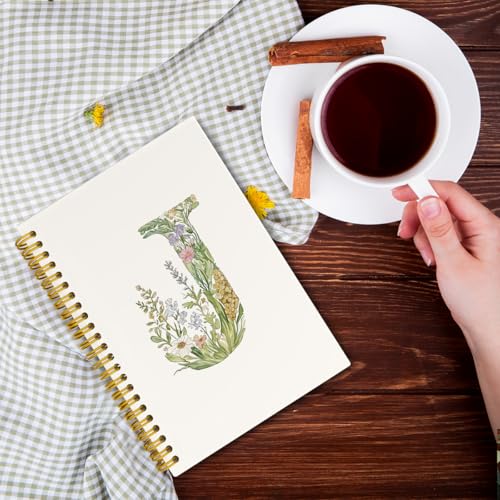 IORAFOUDUO Spring Floral Initial Letter J Journal Notebook, Cute Personalized Journaling Notebooks, Monogrammed Gifts for ...
