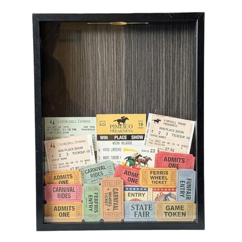 Travel Shadow Box 11×14 Black Top Loading Display Case Frame with Top Slot, Perfect for Movie Travel Concert Sporting Even...