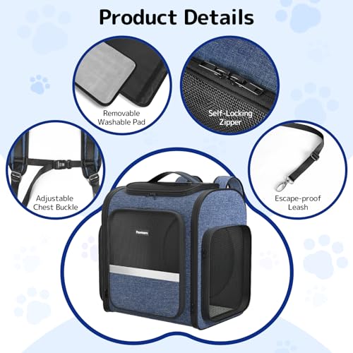 Cat Carrier Backpack with Detachable Play Tunnel, 2 in 1 Cat Tunnel Backpack Suitable for Carrying & Playing, Expandable P...