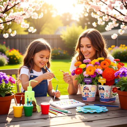 Paint & Plant Flower Growing Gardening Kit with 3 Pots for Kidz - Gardening Tools Set Easter Gifts for Girlz & Boyz Agez ...