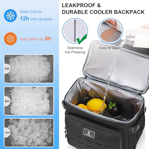 VS VOGSHOW Insulated Double Deck Cooler Backpack for Men Women, 36 Cans Large Leakproof Cooler Bag for Camping, Hiking, Pi...