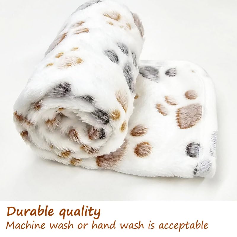 1 Pack 3 Blankets Fluffy Premium Fleece Soft Pet Blanket Flannel Throw for Cat Dog Puppy (Small 23x16'', Paw-White/Pink/Br...