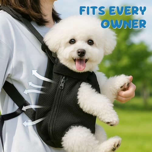Mosago Dog Backpack Carrier, Adjustable Pet Front Carriers, Legs Out Carrying Sling Travel Bag for Small Medium Dogs 7-11 ...