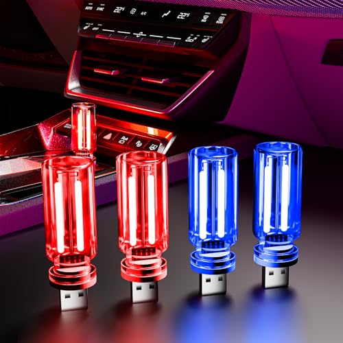 UBAPEV 4 PCS USB Night Light, Touch Dimmable Mini USB LED Car Interior Ambient Lights, Portable Plug-in Glass Bottle Night...
