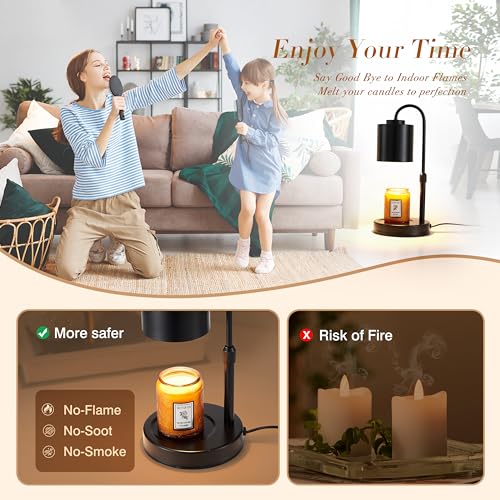 CASTLELIFE Candle Warmer Lamp with Timer & Dimmer, Height Adjustable Electric Wax Melt Warmer for Jar Candles, Gifts for M...