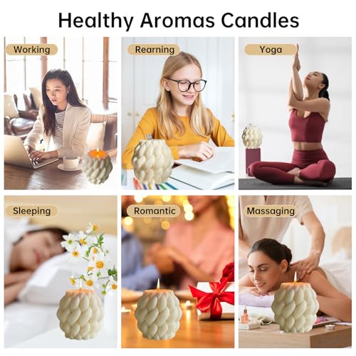 Knot Ball Candle Beautiful Handmade Pillar Scented Soy Wax, Elegant Pillar Bubble Candle Housewarming Gift Home Room Shelf...