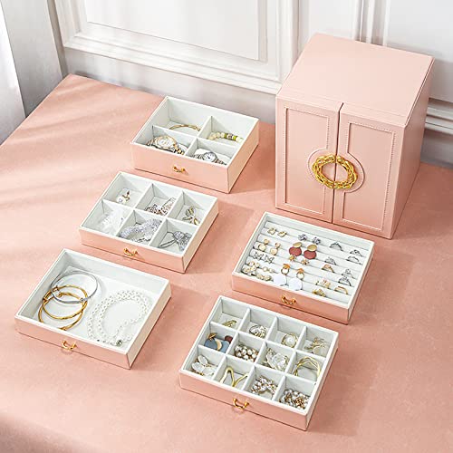 AOSIFIEL Cute Jewelry Box for Women teen Girls Jewelry Organizer Large Jewelry Organizers and Storage Faux Leather Jewelry...