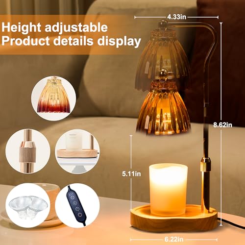 Candle Warmer Lamp with Timer Dimmable, Lamp Candle Warmer for Jar Candles，Birthday Gifts for Women Mom, House Warming Gif...