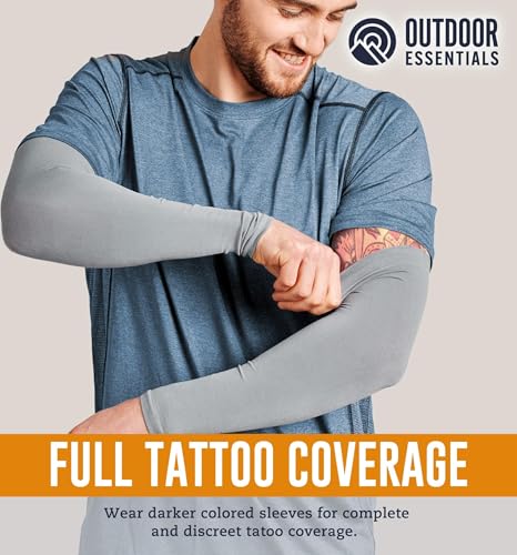 OutdoorEssentials UV Sun Protection Arm Sleeves - Compression Arm Sleeve, UV Arm Sleeves Men, Women - Golf Cooling Sleeves
