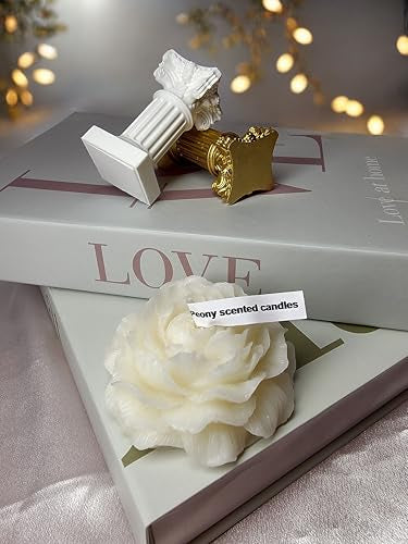 Peony Flower Shaped Candle with Scent, Soy Wax Blend Aromatherapy Candle, Gift Candle, Gifts for Women, Candles for spa, Y...