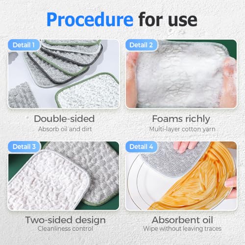 QITELL Multipurpose Steel Wire Cleaning Cloth - Double-Sided Scrub Rag for Kitchen Pots Pans Wet Dry (5)