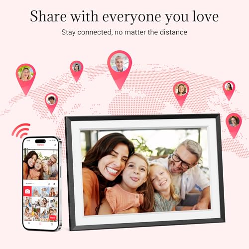 Frameo Digital Picture Frame – 10.1 Inch Smart Wi-Fi Photo Frame with Easy App Connection, Gift for Women, Mom, Grandma, W...