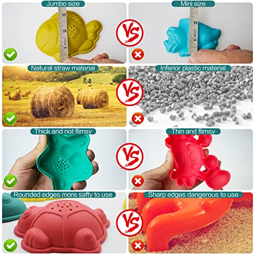 Beach Toys for Kids - Sand Toys Set Includes Collapsible Sand Bucket Shovel and Sand Rake Toy for Beach 12 PCS, Sandbox To...