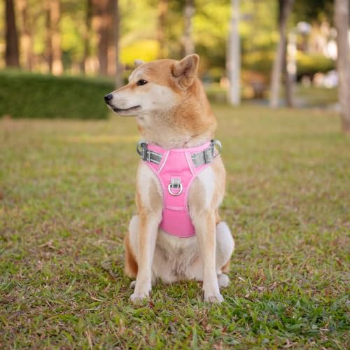 PHOEPET No Pull Dog Harness, Unique Colors Reflective Adjustable Dog Vest, with Soft Training Handle Metal Clips for Small...