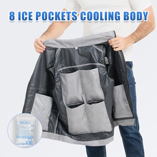 Foiueyga Cooling Vest for Women & Men Ice Vest for Hot Weather Outdoor Work, Waterproof Cooling Ice Vest with 24 Ice Packs